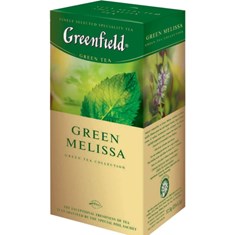 მწვანე ჩაი Greenfeld, 25 პაკეტი, მელისა