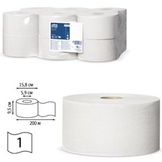 T2 ტუალეტის ქაღალდი მინი ჯამბო უნივერსალი 1 ფენა *200 მეტრი ( 1 ცალი)
