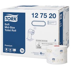T6 ტუალეტის ქაღალდის კომპაქტური მიდი რულონი პრემიუმი 2 ფენა*90 მეტრი* 1 ცალი