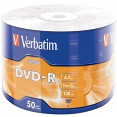 დისკი  50 ცალი. DVD-R DATALIFE 16x 50PKSp. Verbatim