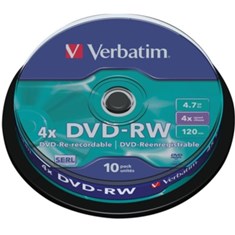 დისკი DVD-RW, 10 ცალი