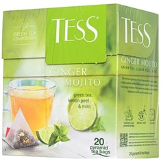 ჩაი TESS, მწვანე, ჯინჯერ მოჰიტო, 1.8გრ., 20 პაკეტი
