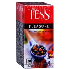 ჩაი Tess Pleasure, შავი, ვარდით და ვაშლით, 25 პაკეტი