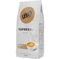 ყავა Lebo Espresso Milky, მუქი მოხავლვით, 1კგ.