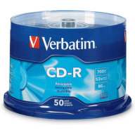 დისკი CD-R,  50 ცალი, Verbatim, 700Mb