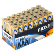 ელემენტი AAA Maxell 32 ცალი  LR03, Alkaline