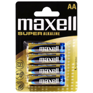 Maxell ელემენტი AA, Alkaline, 4 ცალი