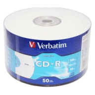 დისკი CD-R,პრინტაბელური, Verbatim, 50 ცალი, 700Mb