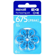 Maxell შეკვრა ელემენტების, PR44 (675) 6BS Zinc Air, 6 ცალი