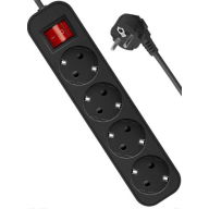 დამაგრძელებელი Power strip, Switch, 5.0 m, 4 outlets