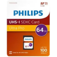 მეხსიერება FM64SD65B/00 SDXC Card 64GB Class 10 UHS-I U3 Philips