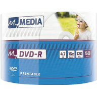 დისკი DVD-R, პრინტაბელური/საბეჭდი, 25 ცალი, MediaRange, 7GB