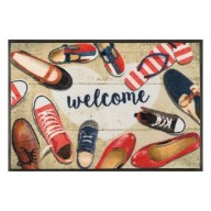 სახლის რეცხვადი ხალიჩა Shoes Welcome 50x75 სმ